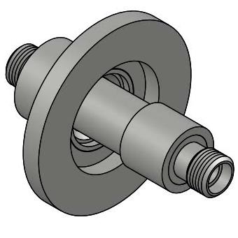 Double-ended SMA Coaxial Connector with KF Flange