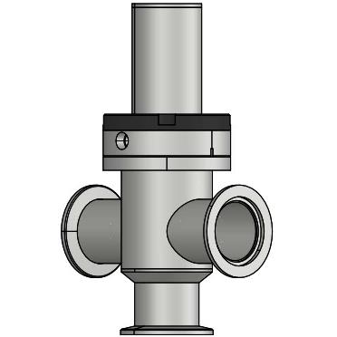 Pneumatic Three - way Angle Valve with KF Flange for Vacuum System