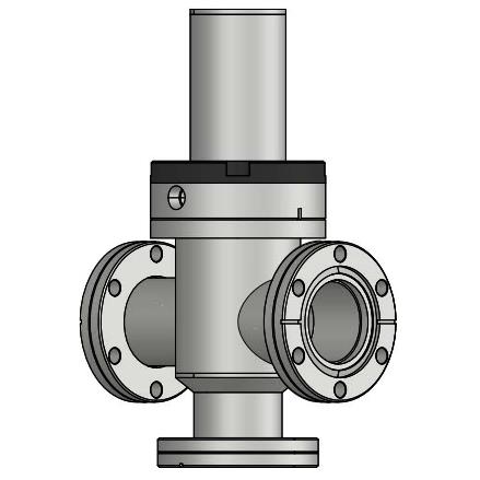 Pneumatic Three - way Angle Valve with CF Flange for Vacuum System