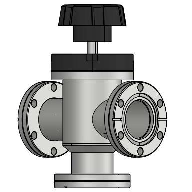 Manual Three - way Angle Valve with CF Flange for Vacuum System
