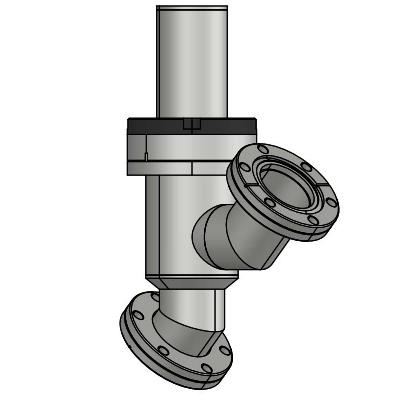 Pneumatic Linear Angle Valve with CF Flange for Vacuum System