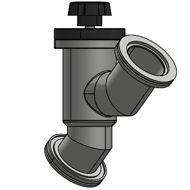 Manual Linear Angle Valve with ISO Flange for Vacuum System