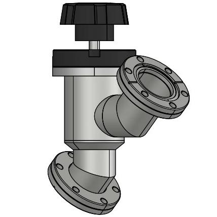 Manual Linear Angle Valve with CF Flange for Vacuum System