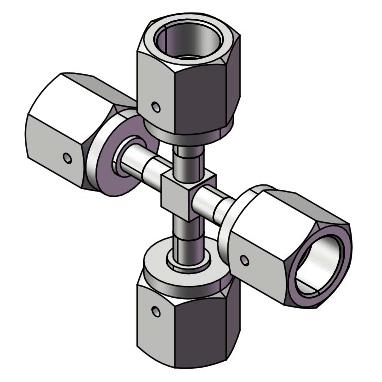 Female VCR Gland - Welded Female VCR Cross Connector