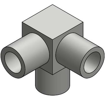 Micro-welding three - dimensional tee