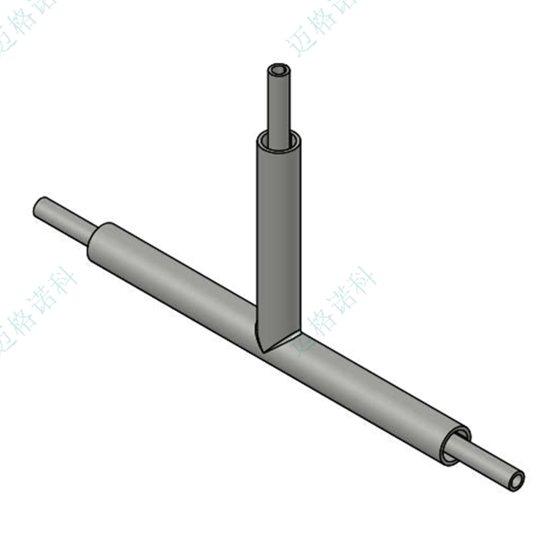 Coaxial double - sleeve pipe straight tee