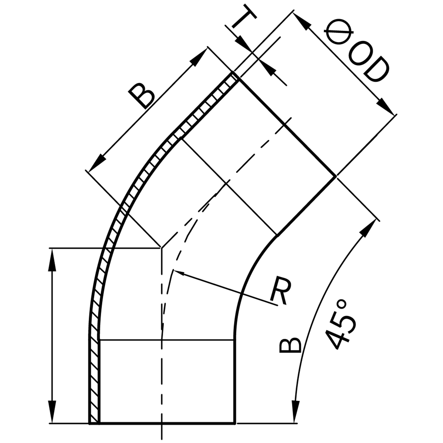 3A 45° Elbows with Tangent