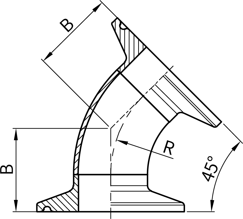 3A 45°Elbows with Ferrule