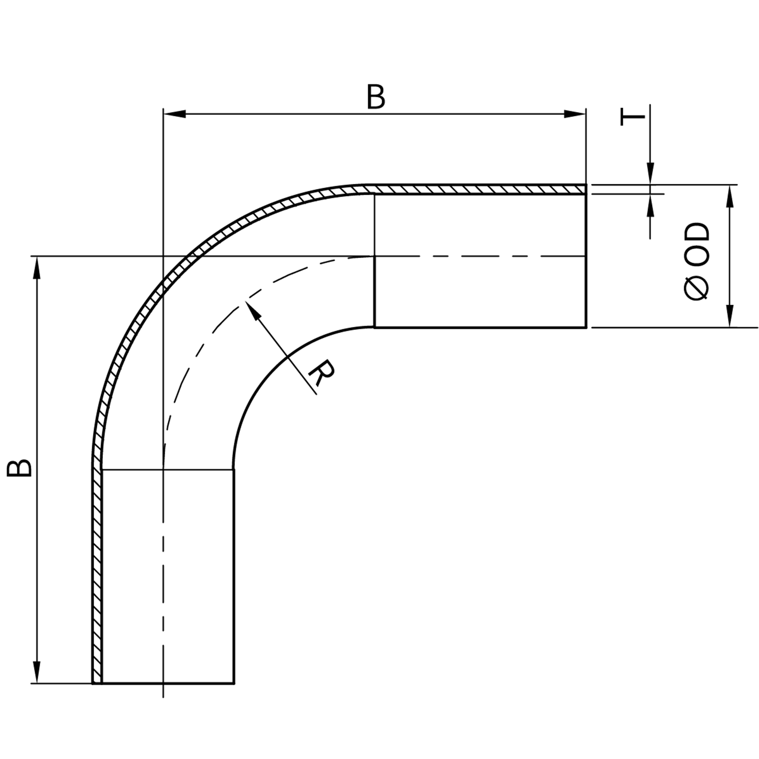 3A 90° Elbows with  Long Tangent