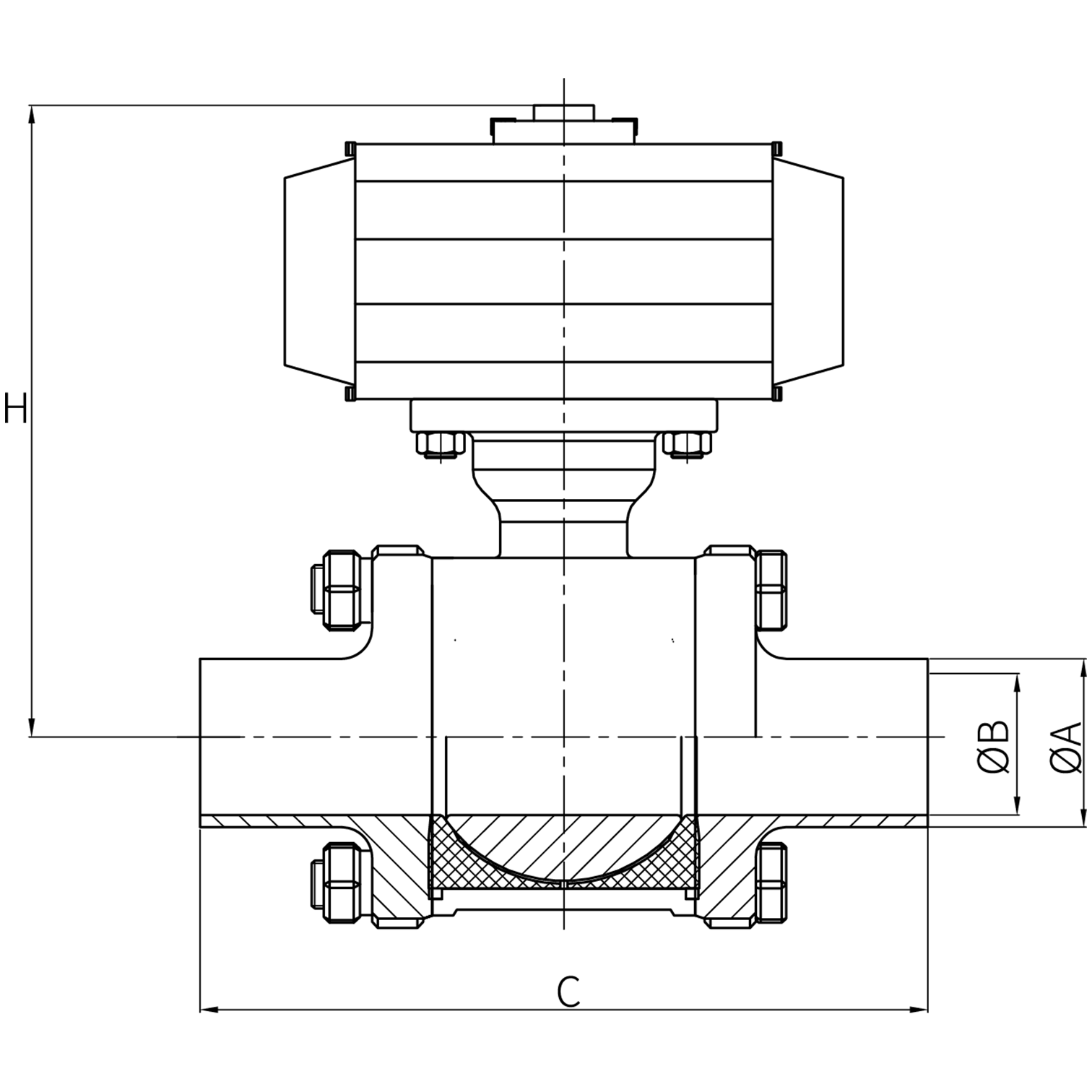 Pneumatic Ball Valve - Weld End
