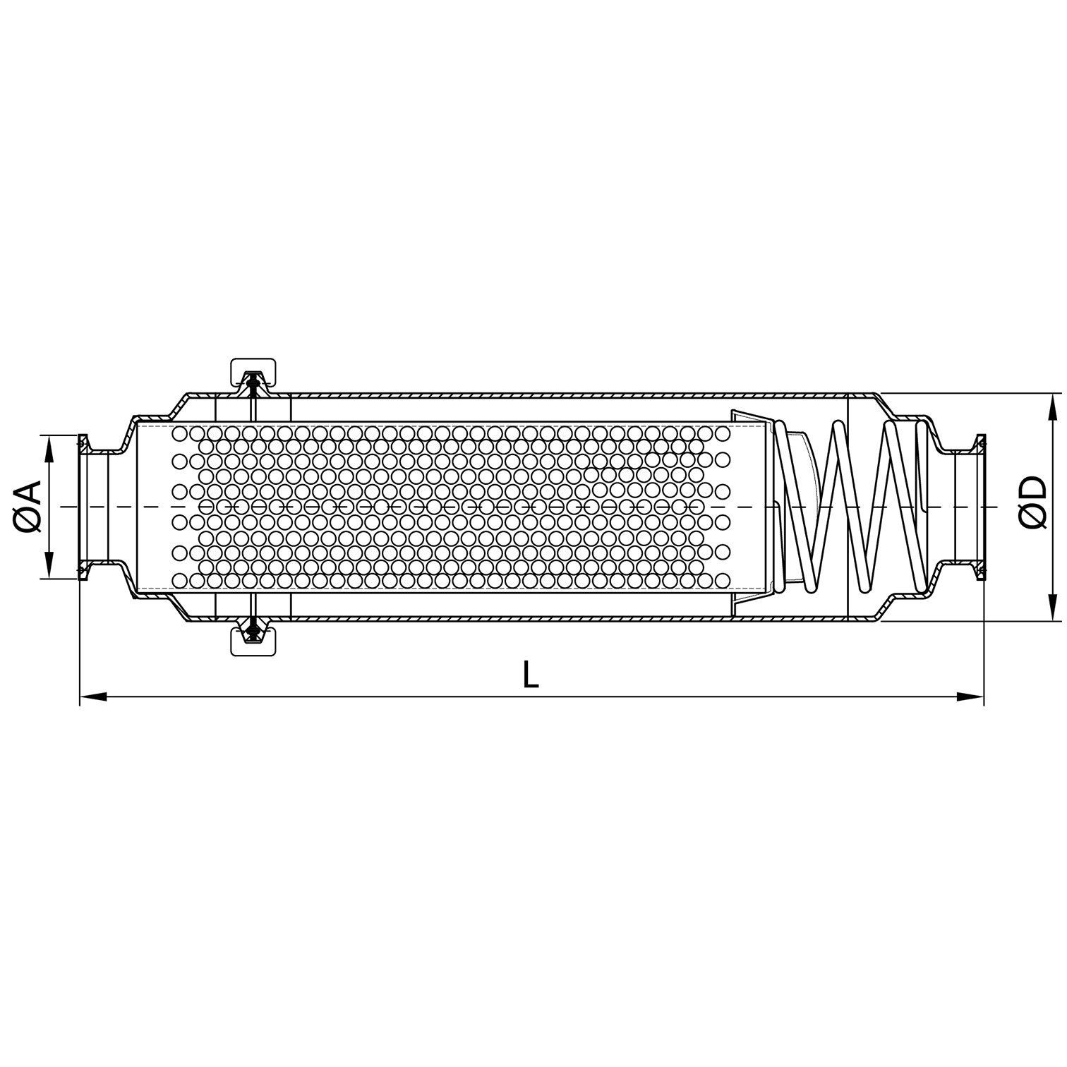 Inline Long-Type 180-Degree Clamped Filter