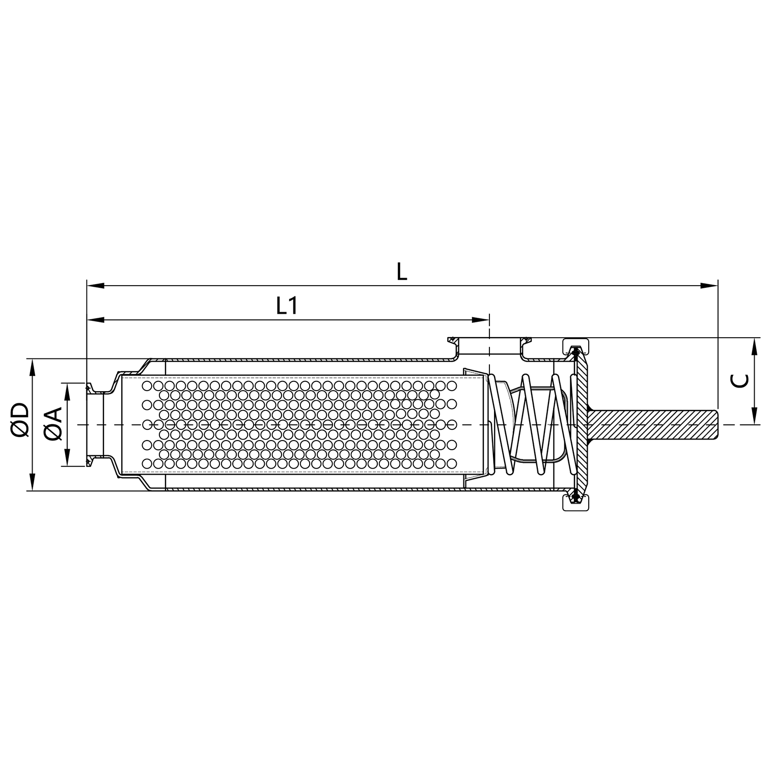 Right-Angle Short-Type 90-Degree Clamped Filter