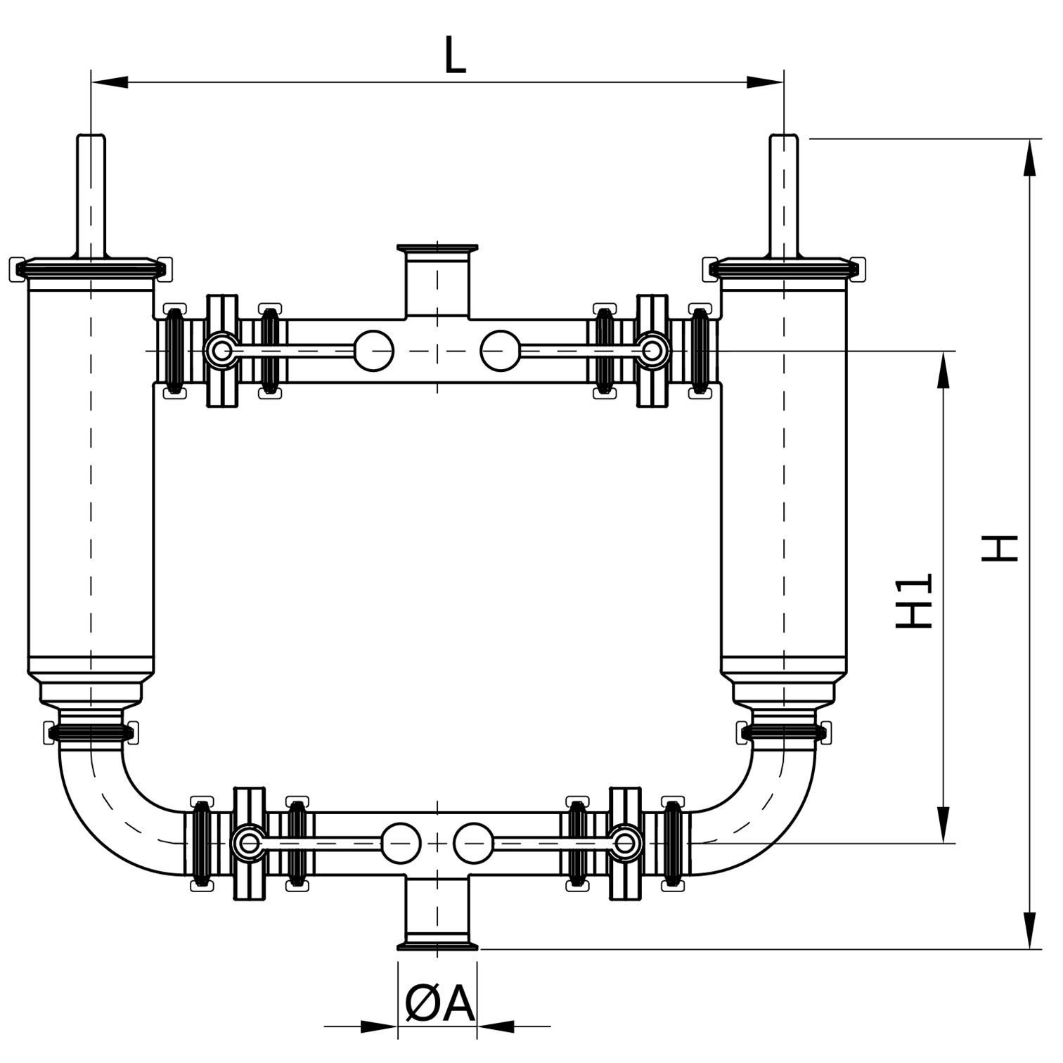 90-Degree Clamped Duplex Filter